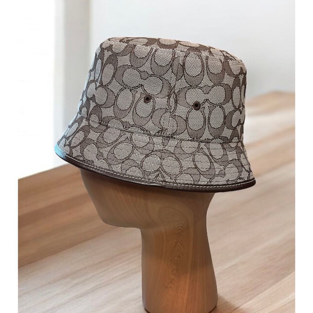 NWOT Coach C4043 Signature Jacquard Bucket Hat Size O/S - Picture 2 of 7